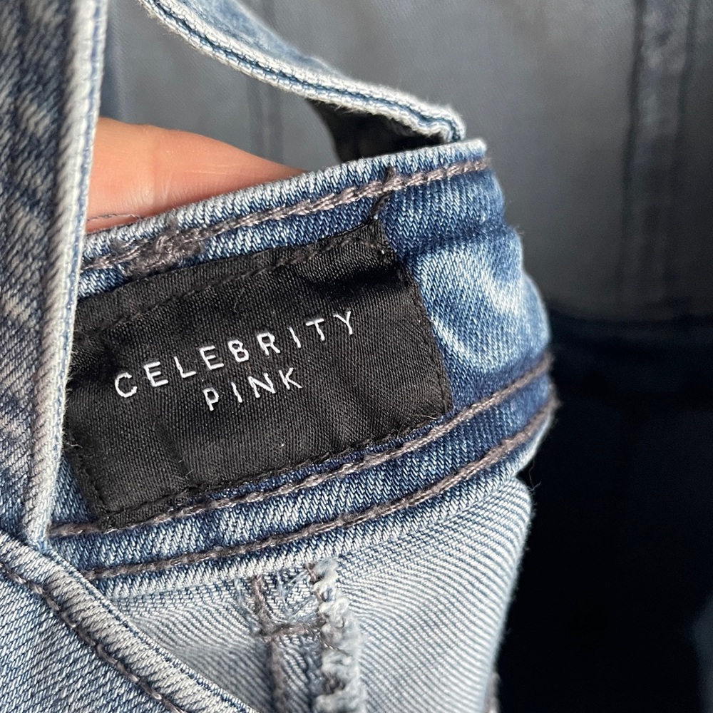Celebrity Pink Blue Denim Overalls - Picture 8 of 9